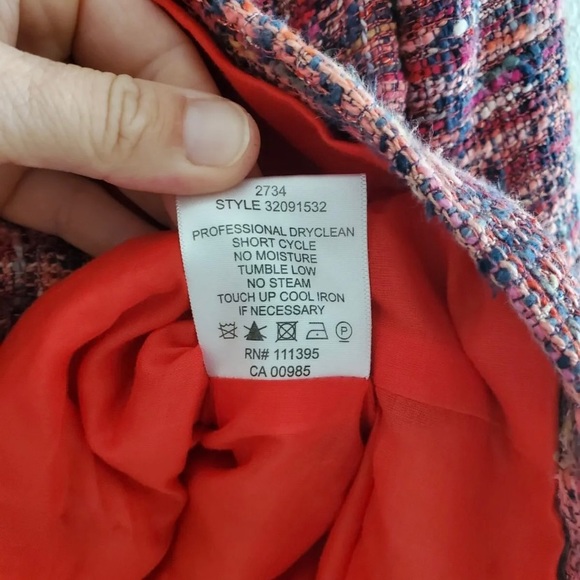 Tory Burch Teed Patern Blazer Wool Blend Size 8 - Picture 9 of 10